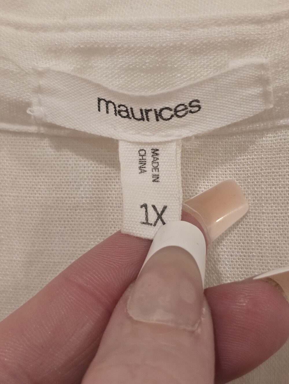 Maurices White Crochet-Yoke Button Down Top - Picture 2 of 3